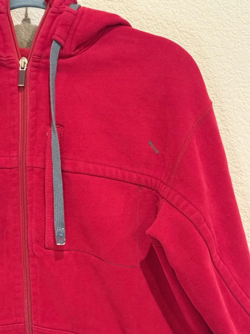 Lululemon Red Full Zip Hoodie Heavyweight Sweatshirt Size L